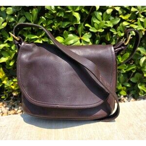 Vtg 1995 Coach 4150 brown leather fletcher flap shoulder bag crossbody